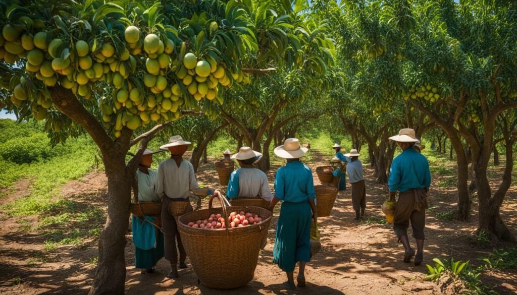 cosecha de guayabas