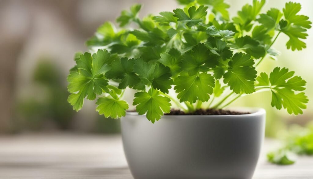 cultivo de cilantro en maceta