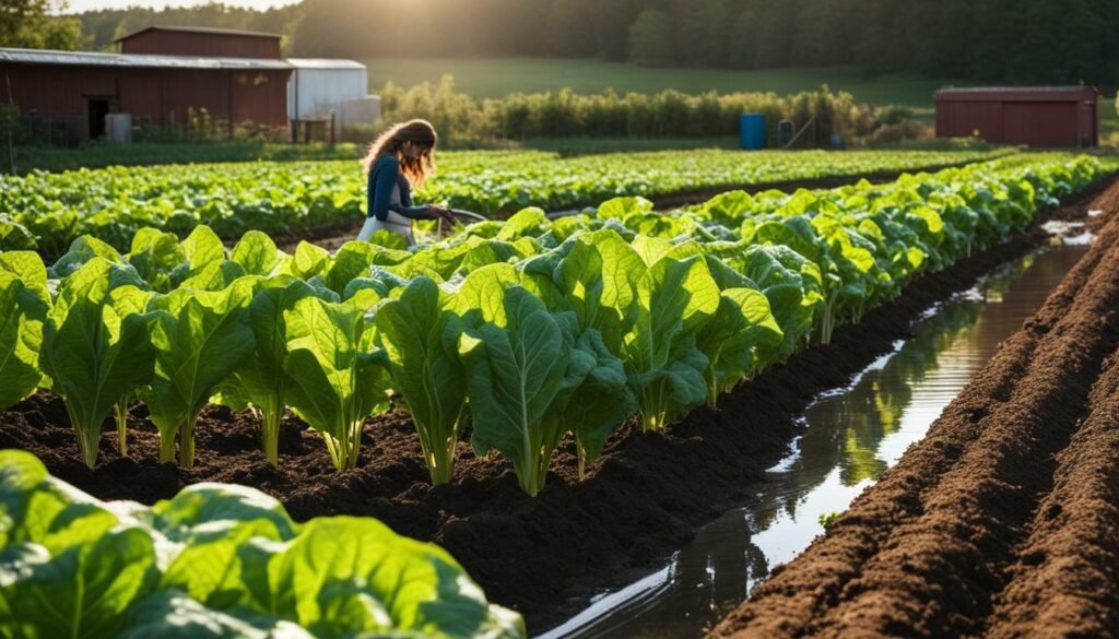 riego en el cultivo de acelga