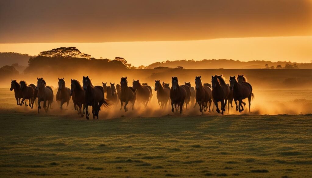 caballos en el campo