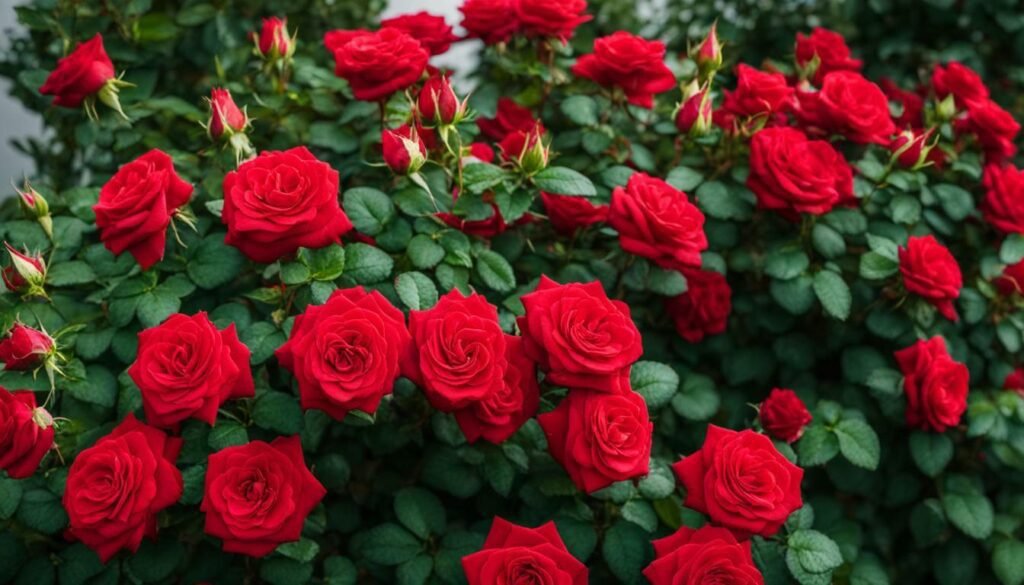 cultivo de rosas rojas