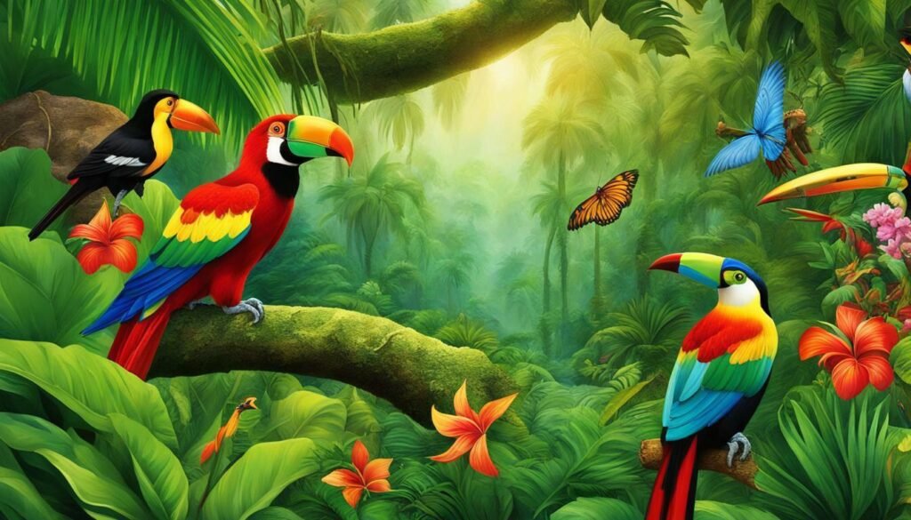 flora y fauna de la selva tropical