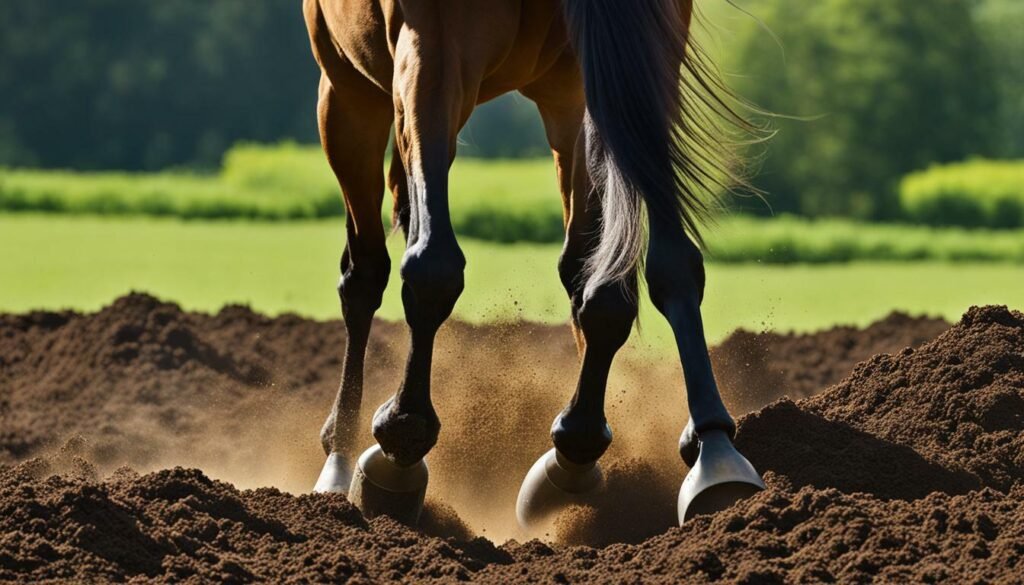 recolección de estiércol por parte de un caballo
